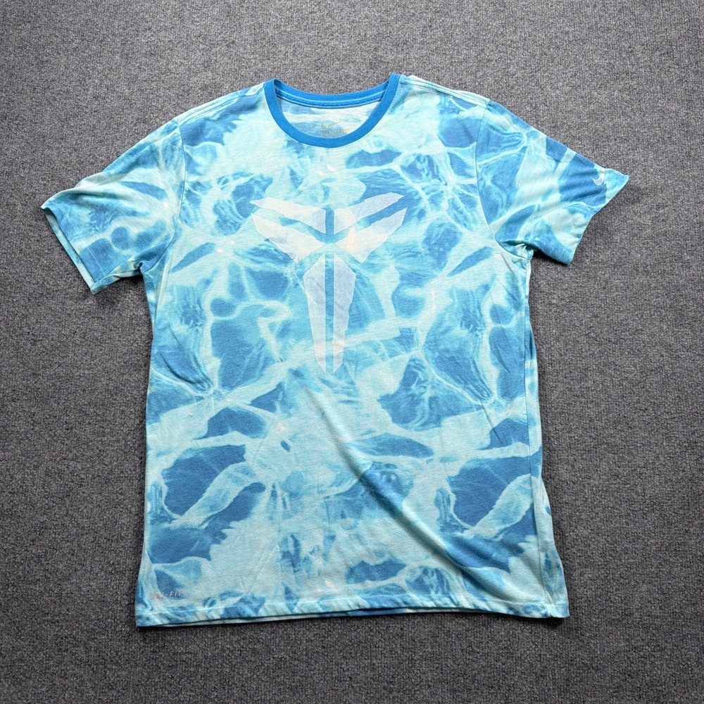 Nike Dri-FIT Kobe Bryant T-Shirt Men Large Blue Tie Dye Mamba Sheath Logo Tee